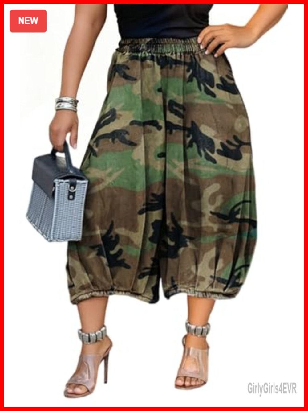 Wide Leg High Rise Cargo Jeans Baggy Camo Cropped Barrel Streetwear